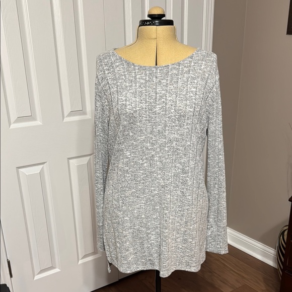 Cato Tops - Gray Knit Long Sleeve Top